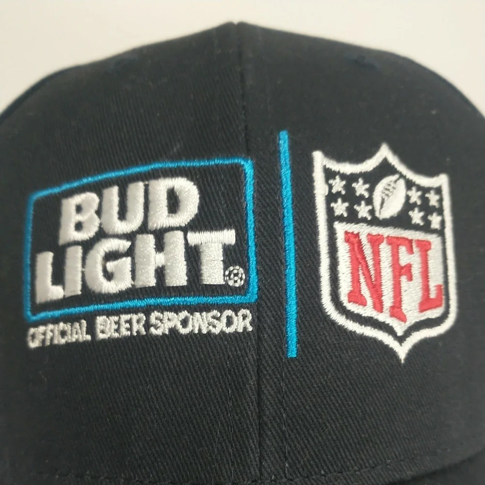 Bud Light NFL Official Beer Sponsor Black Snapback Hat Baseball Cap Mens OSFM